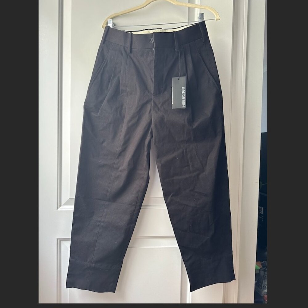 NWT Neil Barrett Black Gabardine Tapered Trousers pants